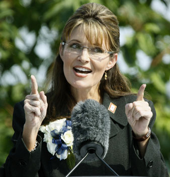 Sarah Palin during her resignation speech on July 26, 2009. AP Images 