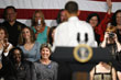 President Obama takes questions at a town hall meeting in Costa Mesa, Calif.