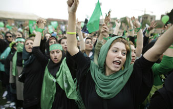 An election rally at the Heidarnia stadium in Tehran,  June 9, 2009 AP Images</br> 