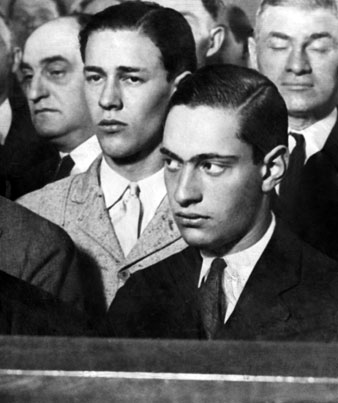 Richard Loeb, Nathan Leopold await Court's decision on Writ of Habeus Corpus, IL, 1924. Everett Collection 