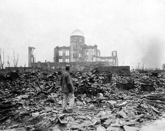 Hiroshima, a month after the first atomic bomb  was dropped by the US to hasten Japan's surrender AP Images</br> 