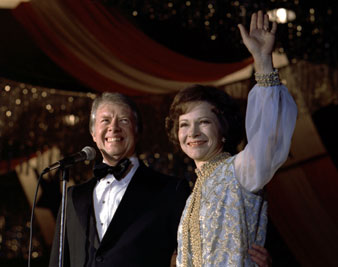 Jimmy Carter and First Lady Rosalynn Carter at the Inaugural Ball,  Jan 20, 1977. Everett Collection 