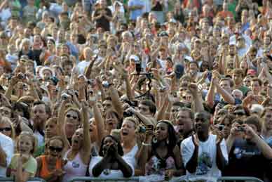 A crowd cheers the Democratic candidate for president at a rally in Lancaster, Pennsylvania, on September 4. ALEX BRANDON/AP PHOTO 