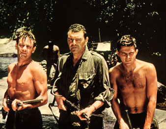 William Holden, Jack Hawkins, Geoffrey Horne, 1957. Everett Collection 