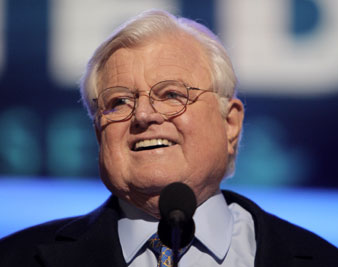 Sen. Kennedy at the 2008 Democratic convention in Denver.  AP Images</br> 