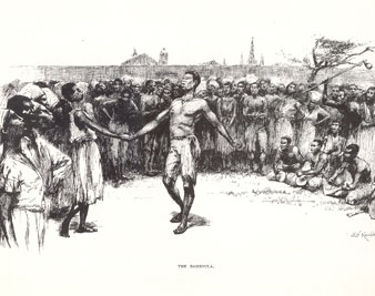 <i>The Bamboula</i>, circa 1880, depicting a dance ritual in Place Congo Hogan Jazz Archive, Tulane University 