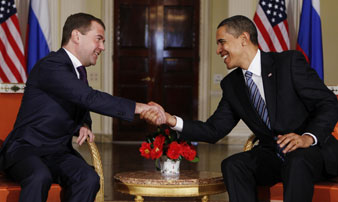 Obama and Medvedev's bold plan (hatched during the G-20 summit) to fight nuclear proliferation is already under threat. AP Images</br> 