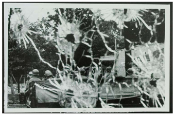 Detroit riot scene through a bullet-shattered windshield EDDIE  ADAMS/AP 