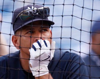 Rodriguez watches during batting practice before the start of baseball's all-star game in New York (7/15/2008). Reuters Pictures  