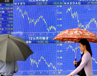 Stock index display in Tokyo, September 16, 2008 Katsumi Kasahara/AP Images 