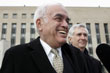 Robert Novak, left, and his attorney James Hamilton, leave federal court in Washington on Feb. 12, 2007.